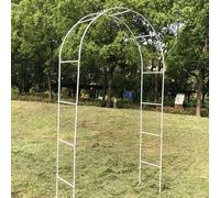 Metal Arbor Rustproof Garden Archway e & ble Wedding Trellis with Base Perfect for Climbing Plants & Outdoor Par Decor (White WxH 200x250cm)