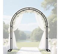 Metal Arch 260 280 240 180 120 400 cm Outdoor Garden Arbor Trellis for Climbing Plants Roses Wedding Patio Party Event Décor Pergola Archway with Base Easy Assembly(Black,240 x 250 x 40 cm)