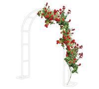 Metal Arch, Steel Frame Trellis, Decorative Wedding Arch for Climbing Plants, Sturdy Flower Support with Base, Outdoor Trellis for Decor (200 x 230 x 4 cm)