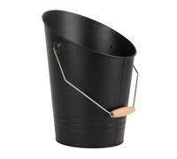 Metal Ash Bucket 8L with Wooden Handle Coal Bucket Decorative Bucket Trash Can
