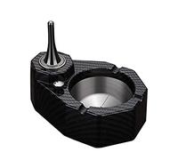 Metal Ashtray with Refillable Lighter and Permanent Matches, Multifunctional Desktop Ashtray for Home or Office Use