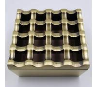 Metal Ashtrays 16 hole for Cigarettes and Cigars Windproof Ashtray for Home Hotel Garden and Desktop Use,1 Pcs (Bronze)