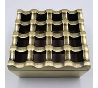 Metal Ashtrays for Cigarettes and Cigars Windproof Ashtray for Home Hotel Garden and Desktop Use,1 Pcs (Bronze, Medium-16 hole)