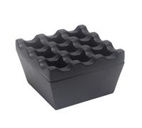 Metal Ashtrays for Cigarettes and Cigars Windproof Ashtray for Home Hotel Garden and Desktop Use,1 Pcs (Matte Black, Small-9 hole)