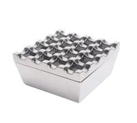 Metal Ashtrays for Cigarettes and Cigars Windproof Ashtray for Home Hotel Garden and Desktop Use,1 Pcs (Silver, Medium-16 hole)