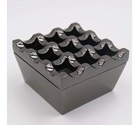 Metal Ashtrays for Cigarettes and Cigars Windproof Ashtray for Home Hotel Garden and Desktop Use,1 Pcs (Gun Black, Small-9 hole)