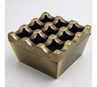 Metal Ashtrays for Cigarettes and Cigars Windproof Ashtray for Home Hotel Garden and Desktop Use,1 Pcs (Bronze, Small-9 hole)