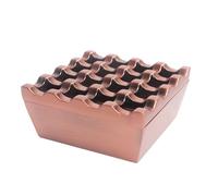Metal Ashtrays for Cigarettes and Cigars Windproof Ashtray for Home Hotel Garden and Desktop Use,1 Pcs (Copper, Medium-16 hole)