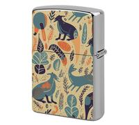Metal Australian Animals Lighter Case Windproof Flip Top Lighter Sleeve Double Sided Vintage Cool Cigarette Pouch Holder Reusable Pocket Protective Cover Men Gifts for Boyfriend Husband
