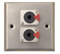 Metal AV Wall Plate with 2 x 6.35 mm Jack Socket