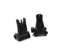 Metal Back-Up Front & Rear Rapid Transition Iron Sights Low Profile Folding Sight Set, Black