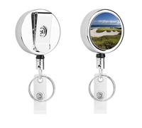 Metal Badge Reel Badge Holders with Belt Clip,Beach Golf Course ID Name Retractable Badge Clip for Teacher Nurse