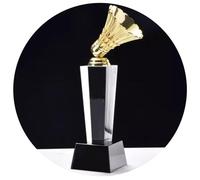 Metal Badminton Clear Crystal Trophy Sports Badminton Championship Trophy Badminton Event Award Souvenir Engraved Trophy