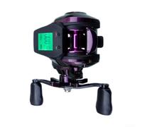 Metal Baitcaster Reel Digital Line Counter Waterproof Design | for durable metal body, sealed waterproof system, LCD status indicators, long cast performance, black purple finish