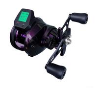 Metal Baitcaster Reel Digital Line Counter Waterproof Design | for durable metal body, sealed waterproof system, LCD status indicators, long cast performance, black purple finish