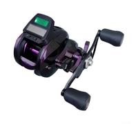 Metal Baitcaster Reel Digital Line Counter Waterproof Design | for durable metal body, sealed waterproof system, LCD status indicators, long cast performance, black purple finish