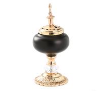 Metal Bakhoor Incense Burner Mabkhara Censer with Arabian Design for Home Fragrance and Meditation Spaces (Style 2)