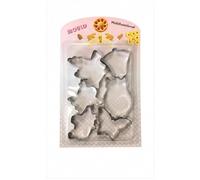 Metal Baking Cookie Cutters Moulds Pack of 6 - Assorted Shape Biscuit & Fondant Cutters - Reusable Baking Mould Set for Cookies, Pastry, Dough & Cake Decorating - 7063
