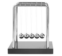Metal Balance Pendulum Ball, Physics Science Educational Toy, Newton's Cradle Desk Decor with Iron Balls and Birch Wood Base, Art for Office Home Study Room Decoration