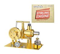 Metal Balance-Style Stirling Engine Model Set, ENJOMOR Cylinder Generator Heat Engine with Golden Metal Base, Ideal for Educational Gifts
