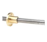 Metal ball screw nut 3D Printer T12 Lead Screw Left Length 100-600mm Picth 2mm Trapezoidal Screw With Brass Nut(400mm)