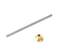 Metal ball screw nut 4pcs T6 Trapezoidal Screw Diameter 6mm Lead 4mm With Copper Nut 100/350/600/1000mm For 3D Printer Transmission Parts(250mm)