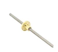 Metal ball screw nut Screws T5 Diameter 5mm Length 156mm Lead 4mm Trapezoidal 1pcs With Brass Nut