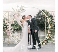 Metal Balloon Hoop Stand, Round Backdrop Frame with Base for Birthday, Baby Shower, Grad Party Decorations