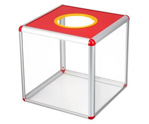 Metal Ballot Box Raffle Box Donation Box Charity Square Box Clear for Fundraising Suggestion Voting Charity Ballot 25cm Boxs
