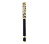 Metal Ballpoint Rollerball Gel Ink Pen | Black Gold 13.3x1.2cm for Office Business , Exams Note Taking