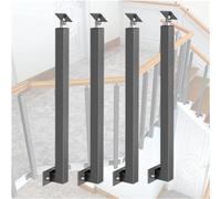 Metal Baluster Posts for Deck Railing, 4-Pack, 85cm, with Side-Mounted Tension Rods and Square Stair Posts, Complete Screw Set for Easy Installation - Durable & Stylish