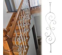 Metal Baluster Railing Kit with il & Post Easy Install Stair Spindles for Office/Entry/Farm Available in 1/3/5/10 Pac Color: Scroll Size: 3 Pack