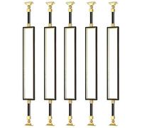 Metal Baluster Spindle for Indoor Stairs, 95cm Tall Staircases Spindle Railing Black Gold, Stair Spindles Deck Guardrail for Hallway Fence with Complete Kit(5 pcs)
