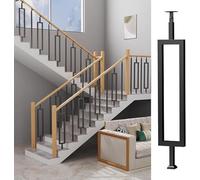 Metal Balustrade Posts for Deck & Staircase 33.5" Tall Black Stair Balusters Indoor/Outdoor Guardrail Spindles 2 Pack for Remodeling and Safety