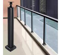 Metal Balustrade Posts for Decks & Balconies, 90cm Height Guardrails with Rubber Strip Base Anchors, Durable Corner Post Columns for Hallways & Loft Safety