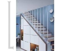 Metal Balustrade Posts & Spindles - Square Banister Columns for Hallways, Foyer, Deck & Attic Safety Decor (White, 1 Pack, 5.7ft Height)