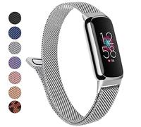 Metal Band for Fitbit Luxe Bands Women Men, Stainless Steel Mesh Loop Adjustable Magnetic Wristband Replacement Strap Compatible with Fitbit Luxe Fitness and Wellness Tracker (Silver)