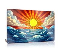 Metal Bar Decor Sunset Over The Ocean Waves. Tin Sign Bar For Man Cave Stuff For Boys Room(30X40CM)