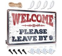 Metal Bar Decor Welcome Please Leave By 9 Sign Funny Kitchen Signs Man Cave Wall Decor(30X40CM)