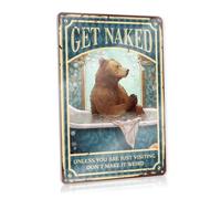 Metal Bar Signs Bear Bath Get Naked Unless You Are Just Visiting Don’t Make It Weird Tin Sign Funny Garage Signs For Men Backyard Bar Sign(30X40CM)