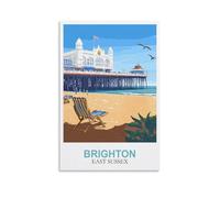 Metal Bar Signs Vintage Brighton East Sussex Personalized Vintage Style Retro Tin Sign Custom Sign for Wall Outdoor, Indoor, Street, Office 30x40cm