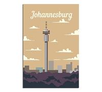 Metal Bar Signs Vintage Johannesburg South Africa Skyline Personalized Vintage Style Retro Tin Sign Custom Sign for Wall Outdoor, Indoor, Street, Office 30x40CM