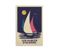 Metal Bar Signs Vintage Les Sables-d'Olonne Sailing Personalized Vintage Style Retro Tin Sign Custom Sign for Wall Outdoor, Indoor, Street, Office 30x30CM