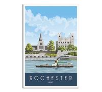 Metal Bar Signs Vintage Rochester Castle Cathedral Kent Personalized Vintage Style Retro Tin Sign Custom Sign for Wall Outdoor, Indoor, Street, Office 30x30CM