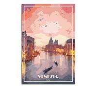 Metal Bar Signs Vintage Venice Italy Personalized Vintage Style Retro Tin Sign Custom Sign for Wall Outdoor, Indoor, Street, Office 15x30CM