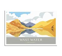 Metal Bar Signs Vintage Wast Water Lake District National Park Personalized Vintage Style Retro Tin Sign Custom Sign for Wall Outdoor, Indoor, Street, Office 30x30CM