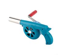 Metal Barbecue Fan with Hand Cranked Handle, Heat Resistant Air Outlet, Manual Operation for Efficient Charcoal Fire Management ((Blue (gear))