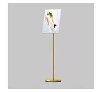 Metal Base Display Stand for Posters & Menus Sturdy Vertical & Horizontal A4 Sign Holder Ideal for Restaurant & Retail Promotions Elegant Gold Design