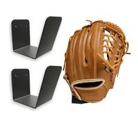 Metal Baseball Glove Wall Mount Holder 2 Pack [Invisible Floating Keeps Glove Shape][No Drilling][Space-Saving Storage]Sports Decor Display for Bedroom or Man Cave, Great Gift for Players