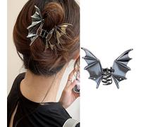 Metal Bat Hair Claw Clip for Women, Matte Black Halloween Hair Accessory with Bat Wing Design, Durable Strong Hold Hair Barrettes for Party Costume and Daily Styling